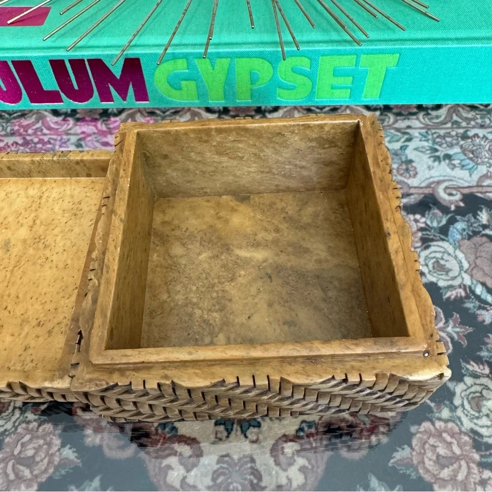 Pottery Barn Carved Stone Decorative Box